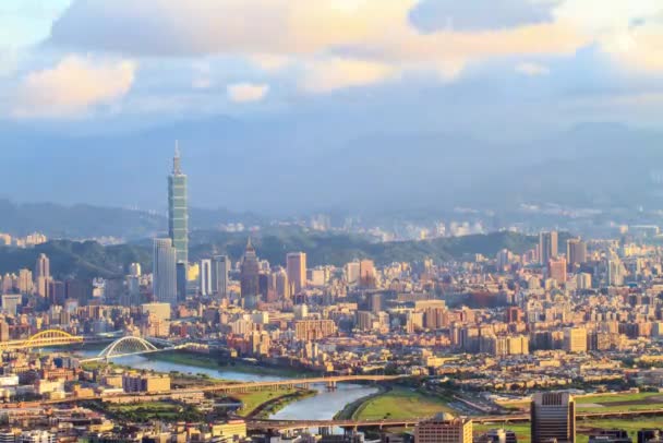 Thie lapse of Taipei, Taiwán Paisaje urbano del distrito de Neihu — Vídeos de Stock