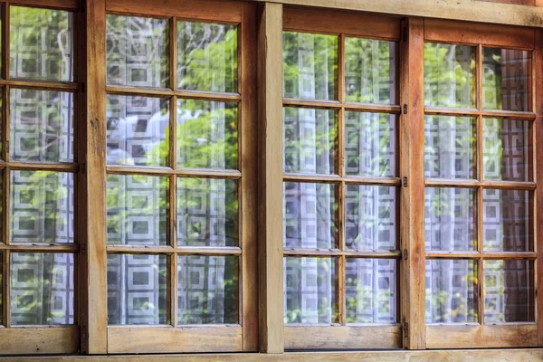 Old window on the stone made house with nice color — Stock Photo, Image