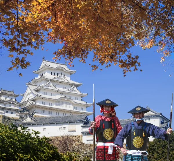 Güzel Himeji Kalesi druing güzel bir renk ile sonbahar sezon — Stok fotoğraf