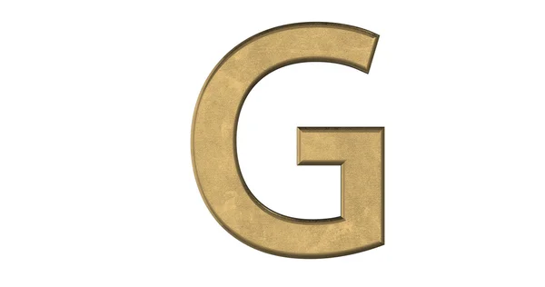 3d representación de la letra G en metal cepillado sobre un aislado blanco — Foto de Stock