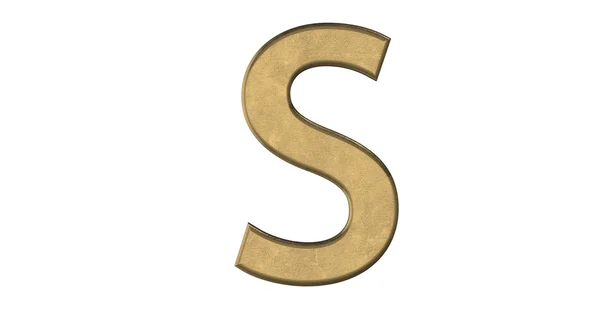 3d rendering of the letter S in brushed metal on a white isolate — Stock Photo, Image