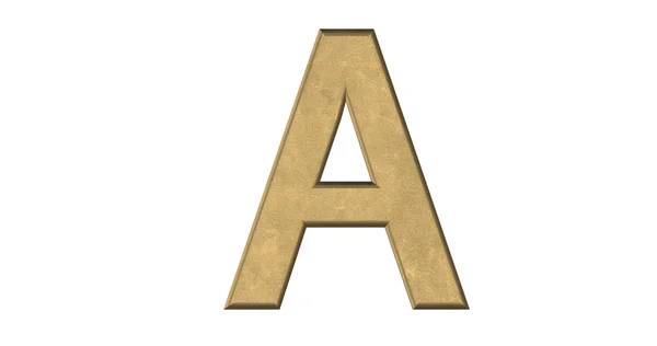 3d rendering of the letter A in brushed metal on a white isolate — Stock Photo, Image