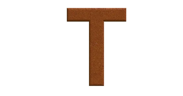 3d rendering of the letter T in brushed metal on a white isolate — Stock Photo, Image