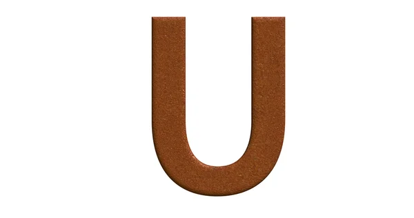 3d rendering of the letter U in brushed metal on a white isolate — Stock Photo, Image