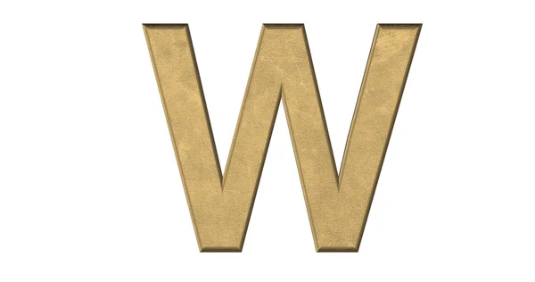 3d rendering of the letter W in brushed metal on a white isolate — Stock Photo, Image