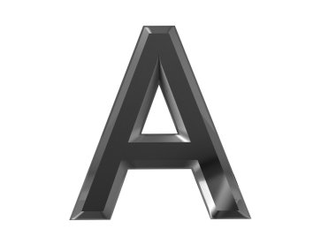 beyaz izole üzerinde fırçalanmış metal harf A 3D render