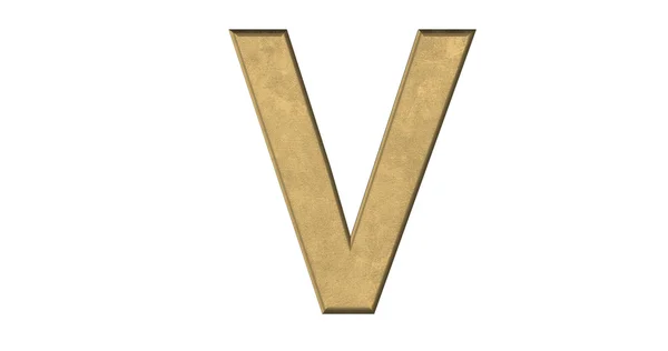 3d rendering of the letter V in brushed metal on a white isolate — Stock Photo, Image