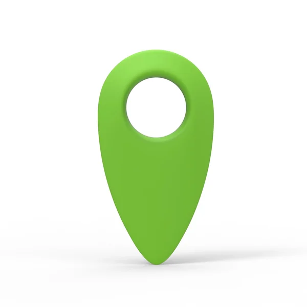 3d rendering icona puntatore mappa verde isolato con bianco — Foto Stock