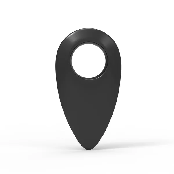 3d rendering icona puntatore mappa nera isolato con bianco — Foto Stock