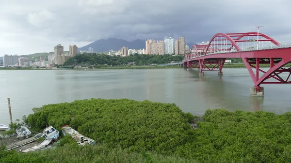 台北中央河自行车道，台湾的美景 — 图库照片