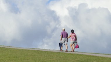 Güzel görünüm Taipei Central River Bisiklet yolu, Tayvan