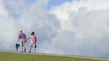 Güzel görünüm Taipei Central River Bisiklet yolu, Tayvan
