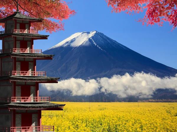 3d representación Mt. Fuji con colores de otoño en Japón —  Fotos de Stock