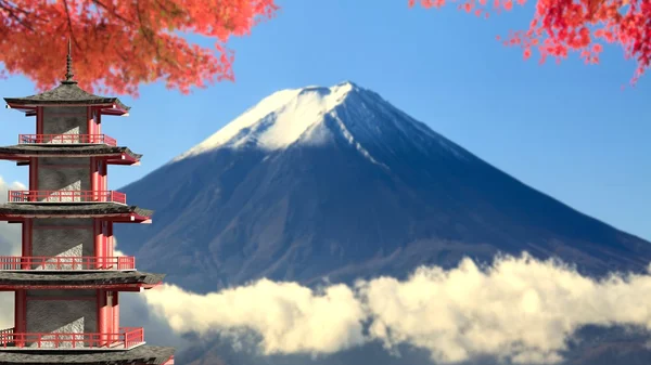 Renderowania 3D Mt. Fuji z upadku kolory w Japonii — Zdjęcie stockowe