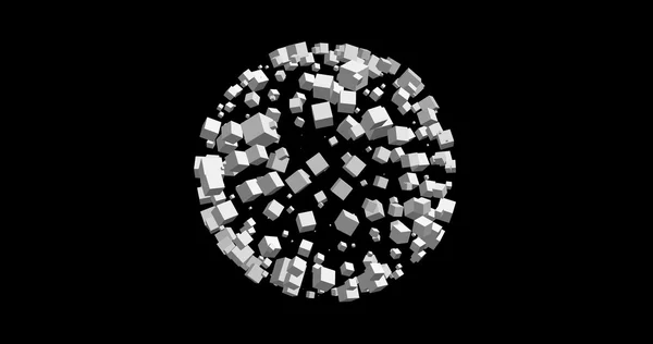 (8K)3D rendering of white cubes isolated with black background — Stok fotoğraf