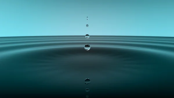 3d representación de salpicadura de agua azul con buen color de fondo — Foto de Stock