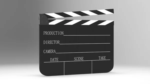 The movie clappers open and close isolated on white background