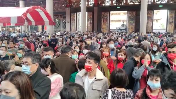 Linkou New Taipei City Deki Zhulinshan Tapınağı Tayvan Şubat 2021 — Stok video