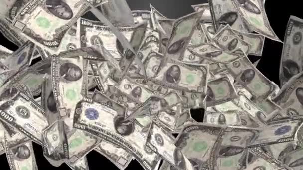 Rendu Signe Dollar Argent Américain Argent Comptant Facture Faux Billets — Video