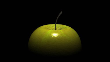 The Green apple with nice lighting and black background