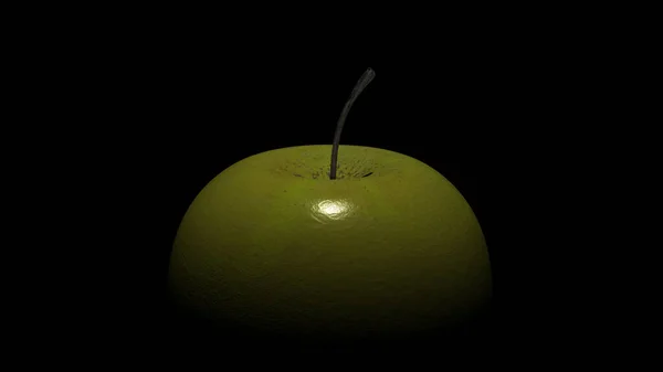 Green Apple Nice Lighting Black Background — 图库照片