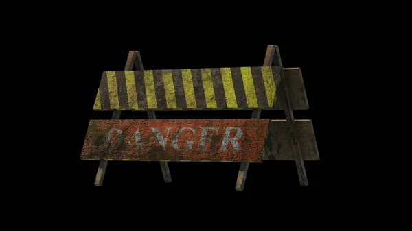 Vintage Tin Danger Sign Black Background — Φωτογραφία Αρχείου