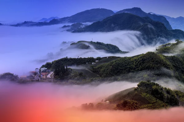 Ountain paysage en hiver la nuit — Photo