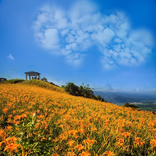 Image d'un nuage de cœur sur ciel bleu — Photo