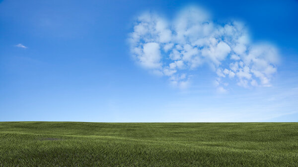 Picture of a a heart cloud on blue sky