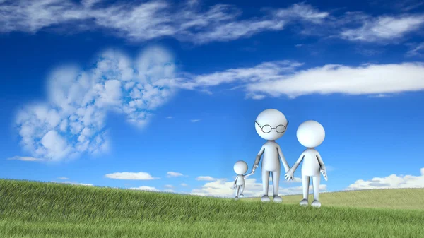 Счастливая семейная сцена под открытым небом — стоковое фото