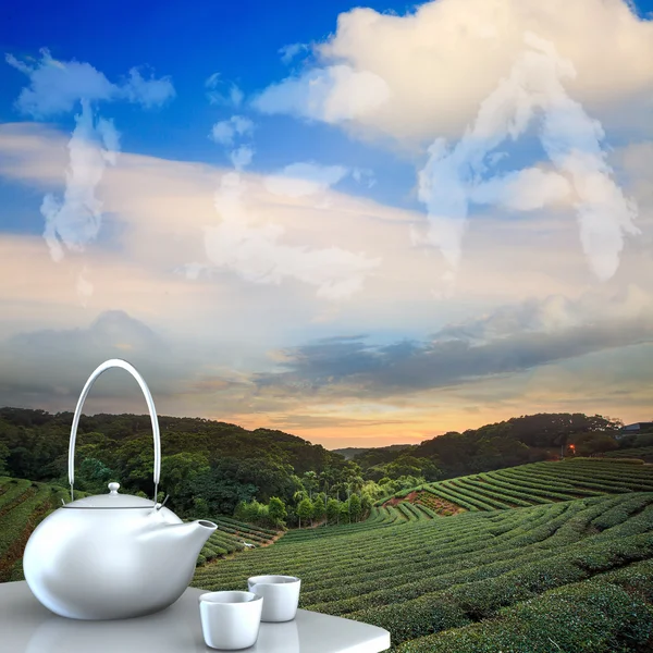 Teapot with nice background — Stock Photo, Image