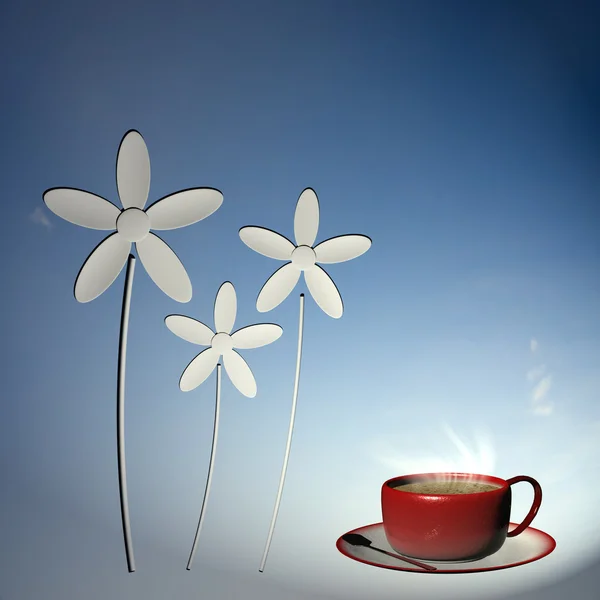 3D render fincan kahve — Stok fotoğraf