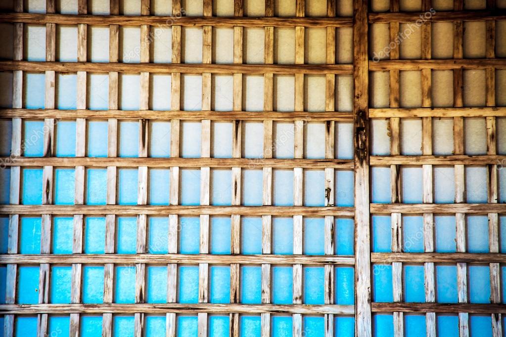 Texture Of Japanese Sliding Paper Door Shoji Stock Photo