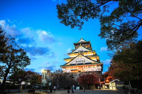 Osaka castle in osaka, japan während einer farbenfrohen pastellfarbenen sommersonne — Stockfoto
