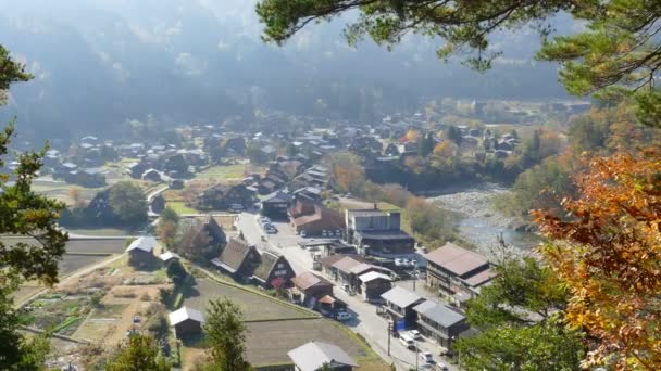 Historická vesnice Shirakawa-gand Gokajama — Stock video