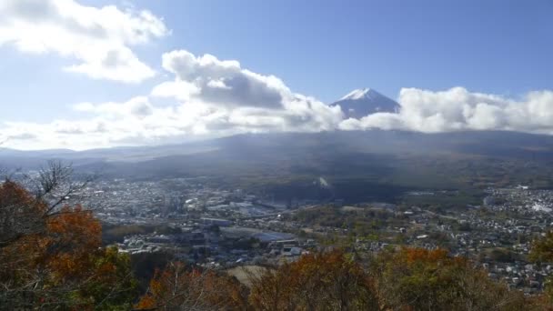 Mt. Fuji with fall colors in Japan — Stock Video