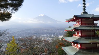 Fuji kutsal dağ mavi s arka planda görüntü