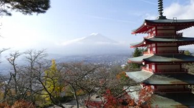 Fuji kutsal dağ mavi gökyüzü arka planda görüntü