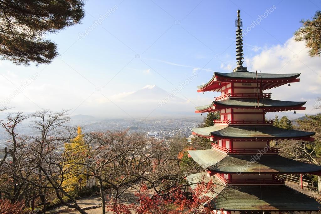 Mt. Fuji with fall colors in japan for adv or others purpose use