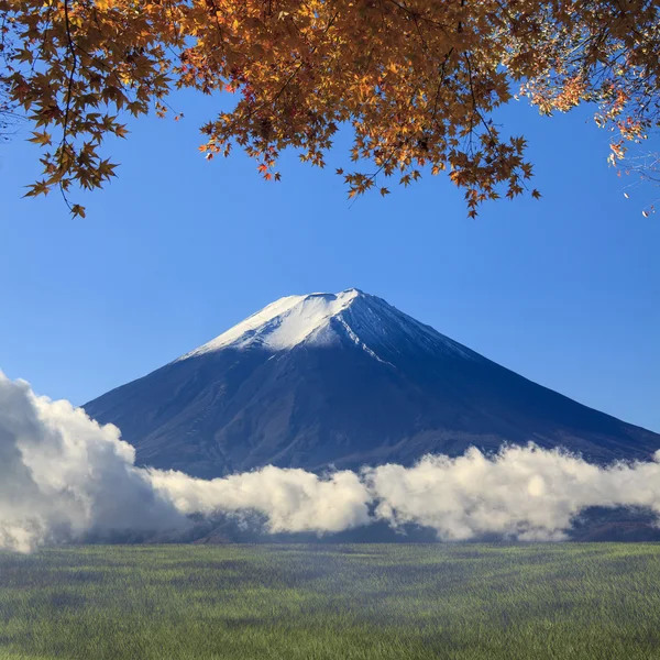 Imagem da montanha sagrada de Fuji no fundo no Japão — Fotografia de Stock