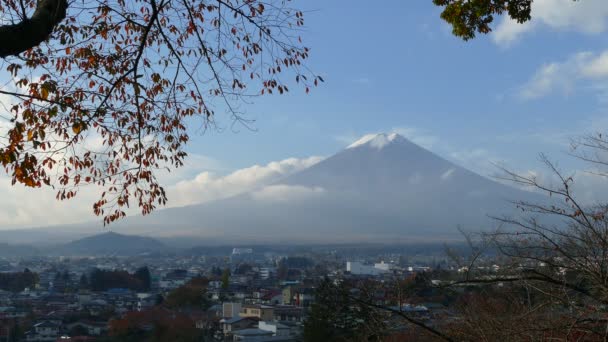 Mt. fuji z kolory jesieni w Japonii — Wideo stockowe