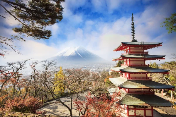 Mt. Fuji with fall colors in Japan. — Stock Photo, Image