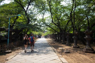 İnsanlar Tosho-gu tapınak üzerinde 15 Ağustos 2015 yılında Nikko, Japonya ziyaret edin