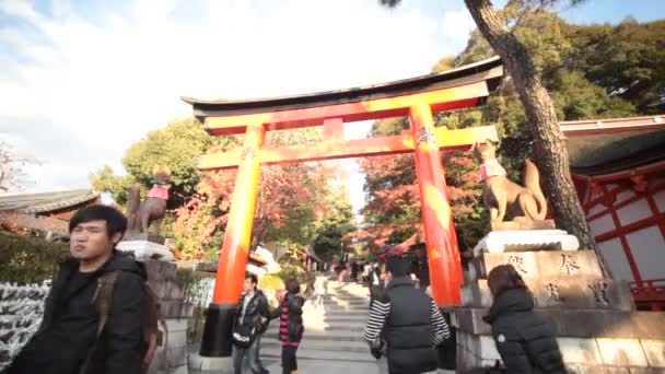 Kioto, Japón - 26 de noviembre de 2013: Fushimi Inari Taisha Shrine en Kioto, Japón — Vídeo de stock