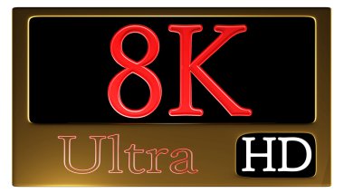 Siyah arka plan üzerine izole ultra Hd simgesi