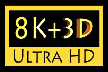 Siyah arka plan üzerine izole ultra Hd simgesi