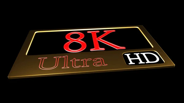 Піктограма Ultra HD ізольована на чорному тлі — стокове фото