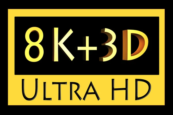 Ultra-HD-Symbol isoliert auf schwarzem Hintergrund — Stockfoto