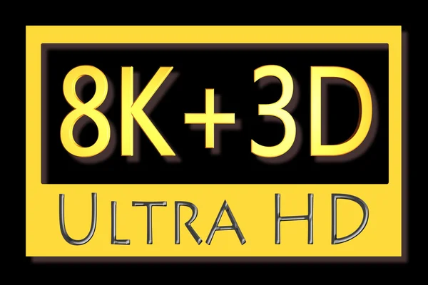 Icono Ultra HD aislado sobre fondo negro — Foto de Stock