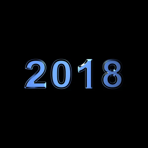 Frohes neues Jahr 2018 Textgestaltung isoliert mit schwarz — Stockfoto